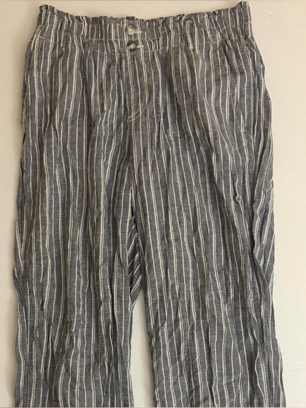 Briggs New York Gray and White Striped Chinos